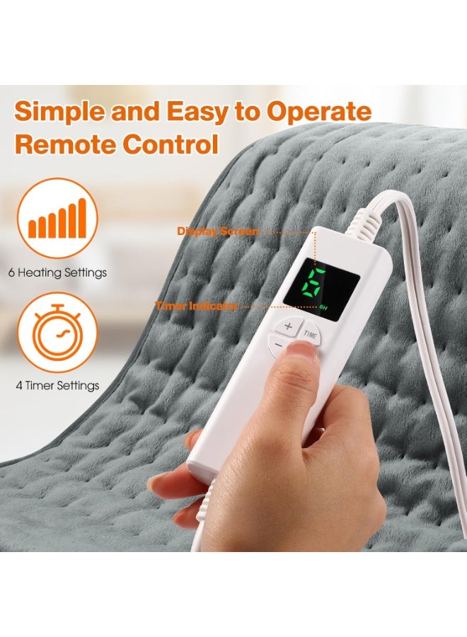 حزام تدفئة كهربائي بطول إضافي (1.26 متر × 30 سم) - 6 مستويات حرارة و4 خيارات للمؤقت - مزود بشريط فيلكرو للتثبيت حول الجسم - يدعم العلاج بالحرارة الرطبة - Image 3